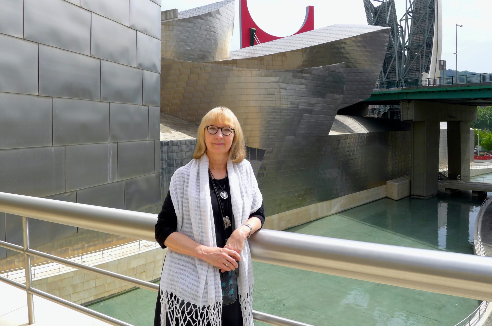 At the Guggenheim Museum in Bilbao, Spain, designed by architect Frank Gehry
